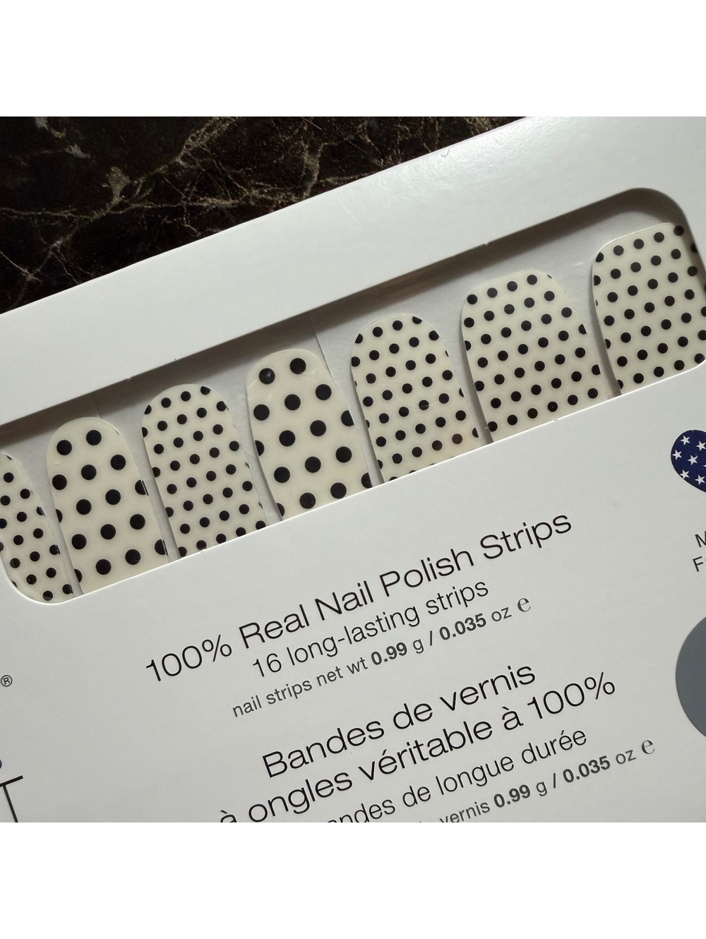 Color Street "Polka Dot-Com" Clear overlay with black polka dots design